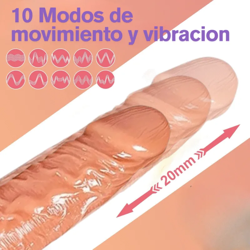 Consolador Pene vibrador con movimiento (Sube-Baja)