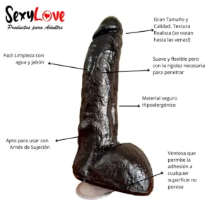 Consolador Pene Silicona Gran Tamaño 27x6.5cm: imagen 5