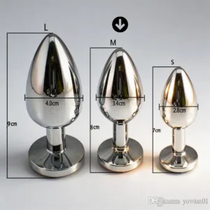 Plug Dilatador Anal Acero Strass – Metalico - Medio: imagen 2