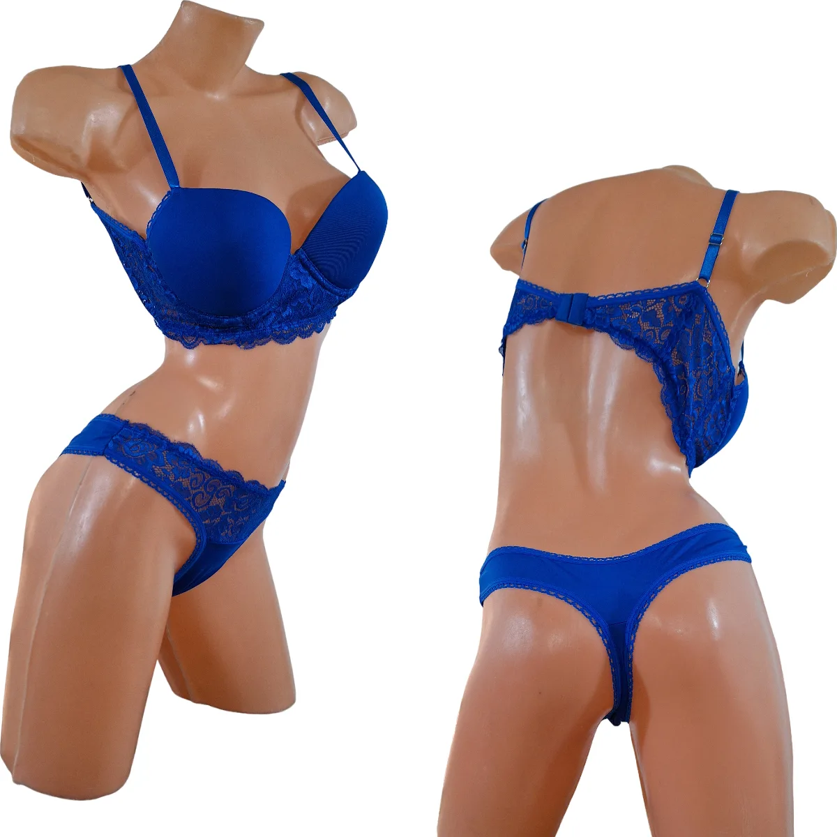 Conjunto Lenceria de Puntilla y Push UP (Art 5100) Talle 85 al 100: imagen 3