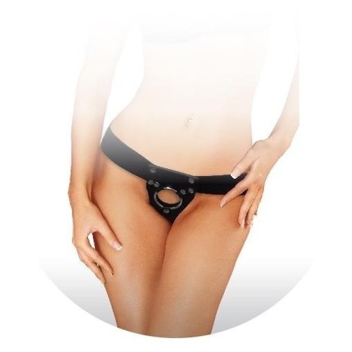 Arnes De Cuero + Pene Macizo + Plug Anal Black