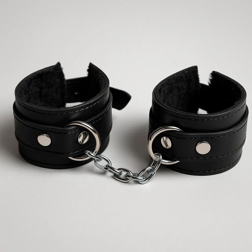 Esposas de Cuero con Cadena y Hebilla Regulable: imagen 1