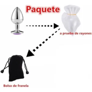 Plug Dilatador Anal Acero Strass – Metalico - Medio: imagen 4