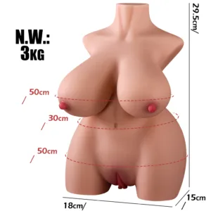 Torso Masturbador pecho vagina ano 30cm: imagen 2