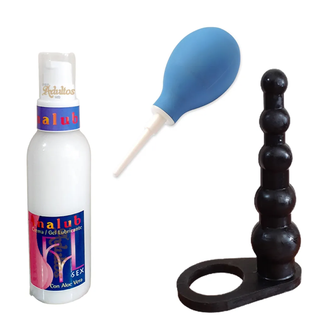 Kit Anal: Gel Dilatador Anal + Pera Ducha Anal + Anillo con Inexpulsable