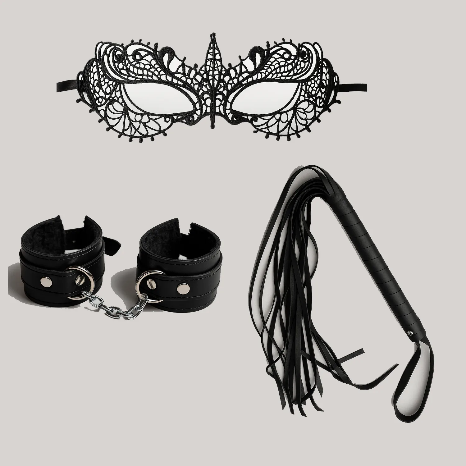 Kit Sado Mascara Anastasia - Latigo - Esposas: imagen 1