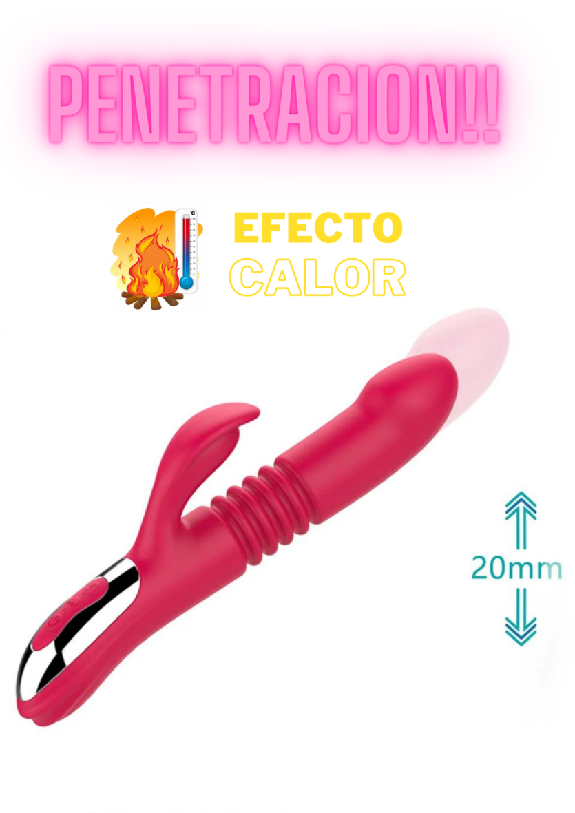 Vibrador Stretch 12 funciones con Penetración y Calentador - Sube y Baja