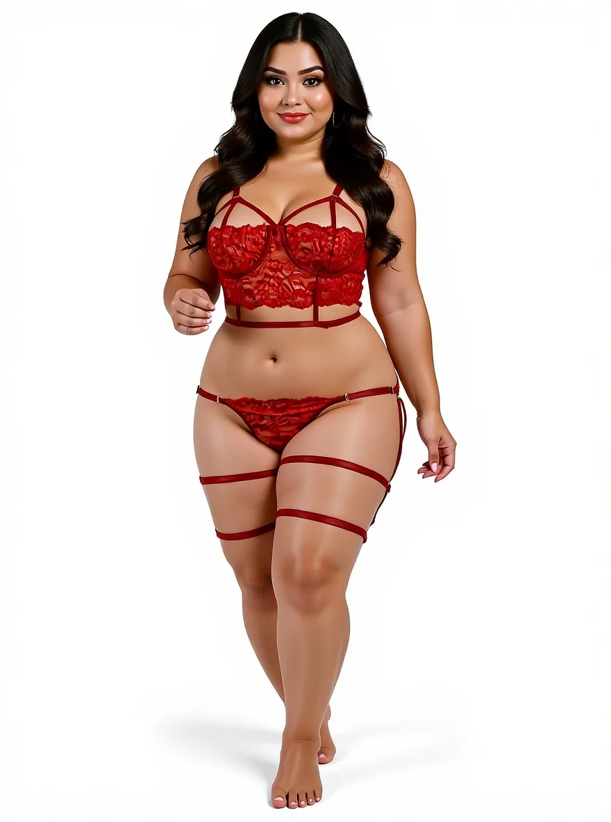 Conjunto Lenceria con Portaligas y Arnes (art 2017) Talle 85 al 120: imagen 10